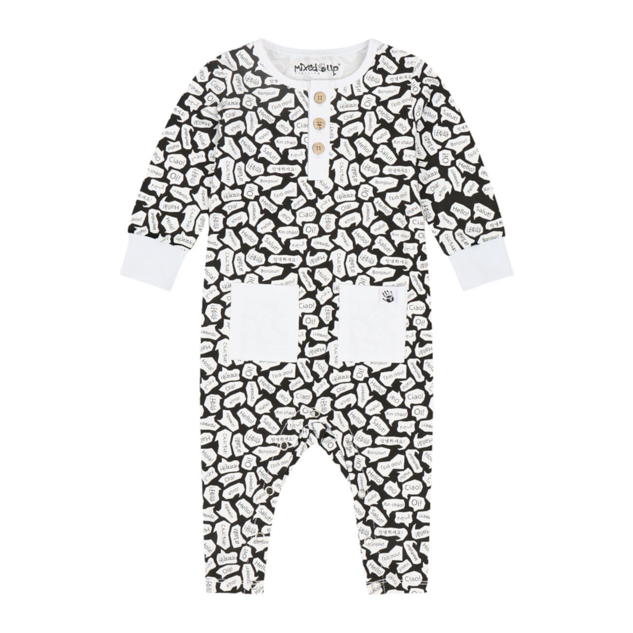 Ромперы Mixed Up Clothing Для мальчиков Infant Long Sleeve Button Front Romper Mixed Up Clothing