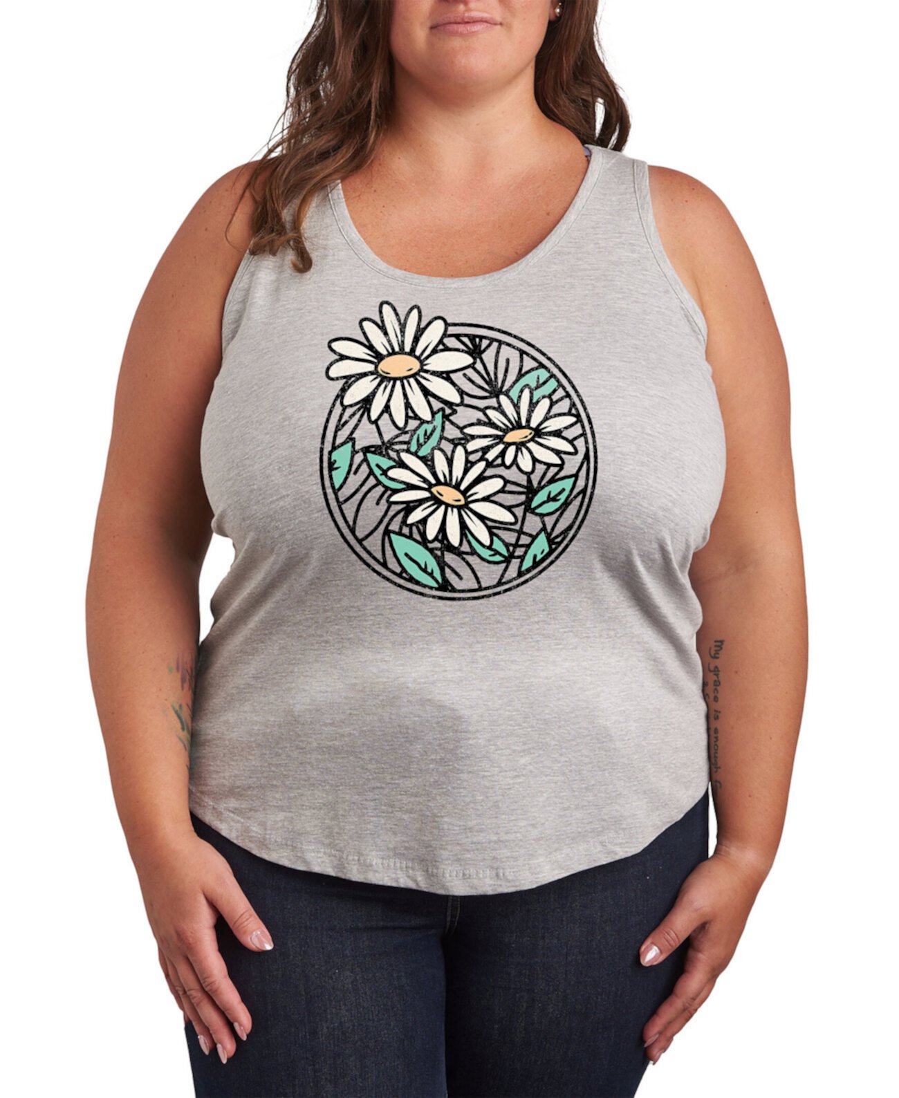 Wildflower Circle Plus Size Graphic Tank Hybrid Apparel