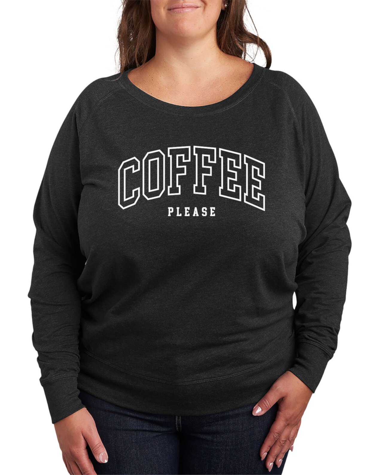 Collegiate Coffee Please Plus Size Graphic Pullover T-Shirt Hybrid Apparel