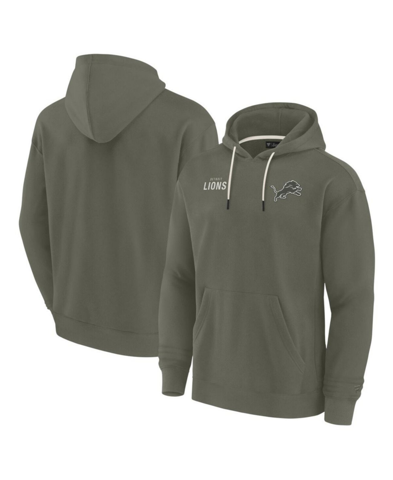 Men's and Women's Olive Detroit Lions Elements Super Soft Fleece Pullover Hoodie Fanatics Signature