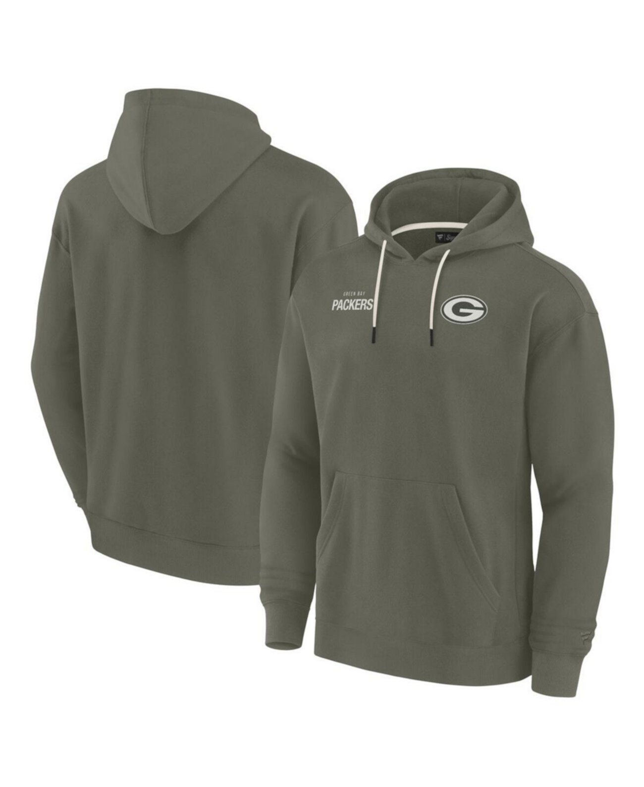 Men's and Women's Olive Green Bay Packers Elements Super Soft Fleece Pullover Hoodie Fanatics Signature