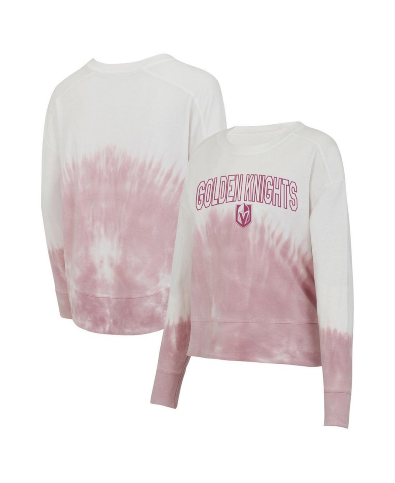 Women's Pink/White Vegas Golden Knights Orchard Tie-Dye Long Sleeve T-Shirt Concepts Sport