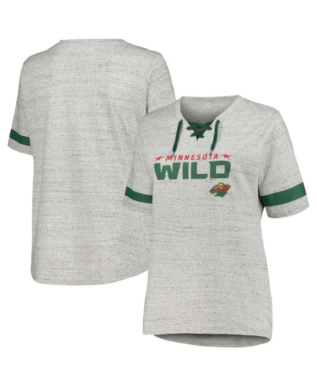 Женская серого цвета т-shirt Minnesota Wild с люсп окном, плюс размер Fanatics