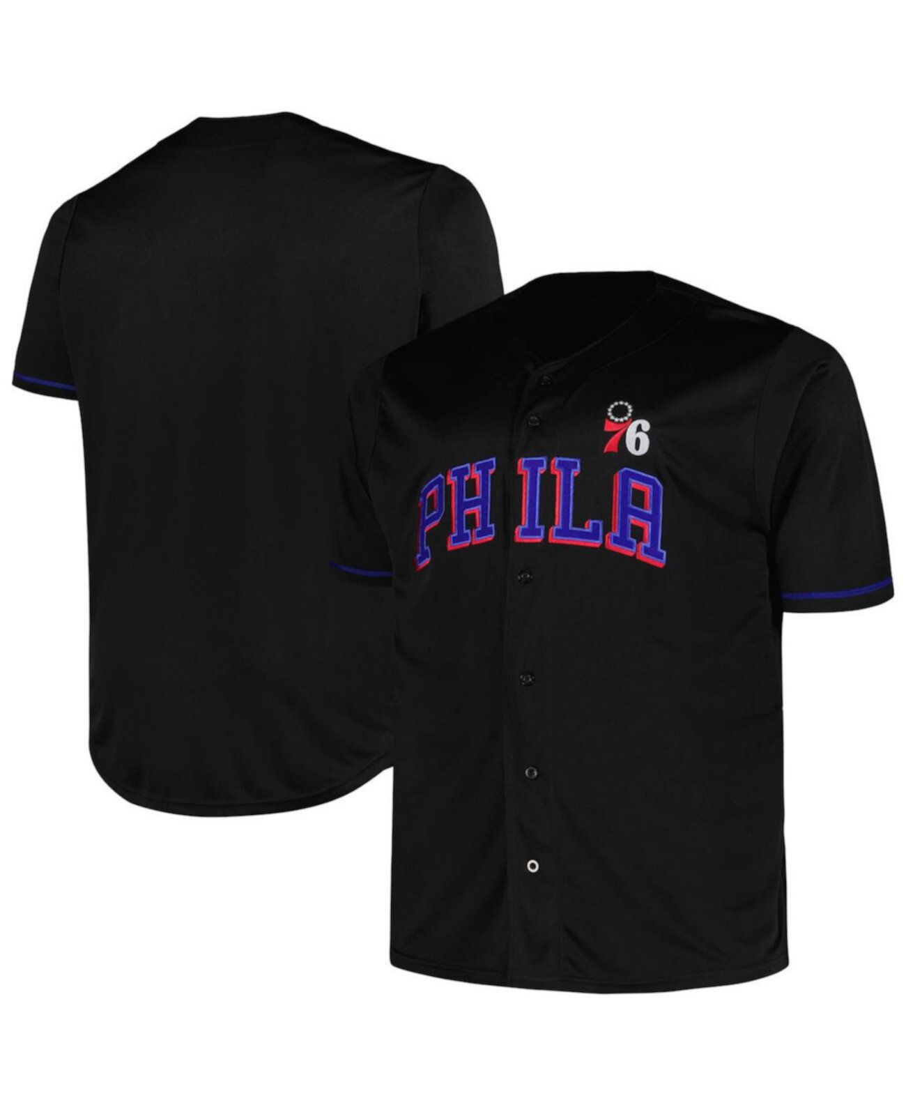 Men's Black Philadelphia 76ers Big Tall Pop Jersey Profile