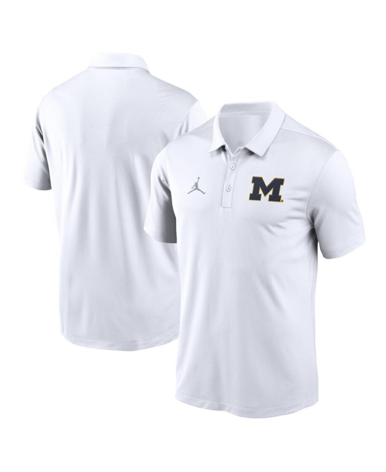 Мужское поло Michigan Wolverines от Jordan с технологией Dri-Fit и вышитым логотипом Jordan