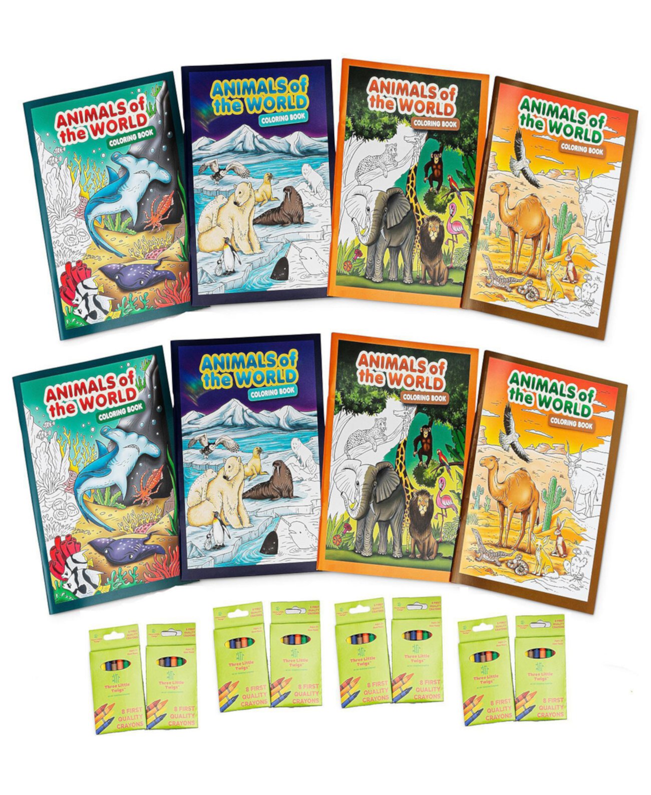 Three Little Twigs Animals Of The World Coloring Books Bundle Montrose Colors