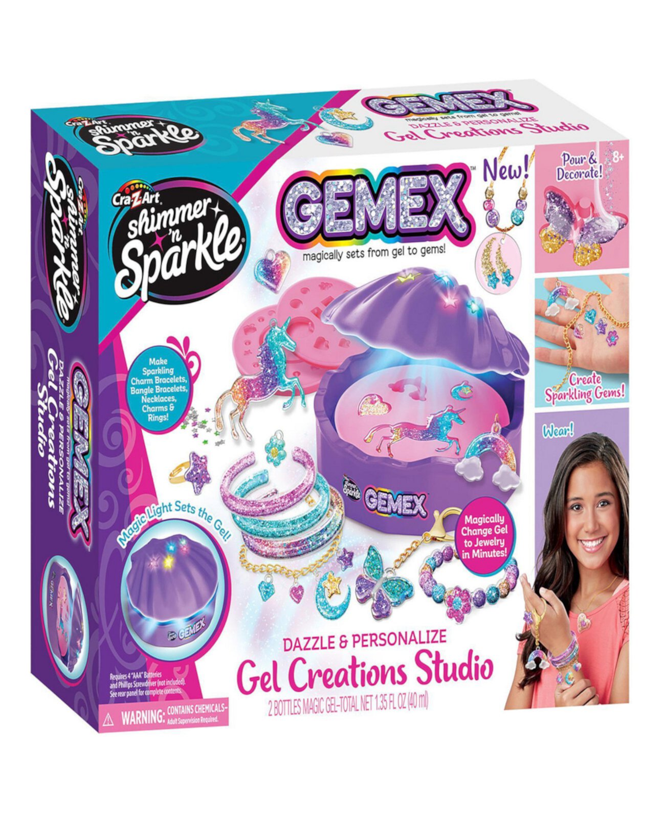 Игра Cra-Z-Art Shimmer N' Sparkle Gemex Gel Creations Studio Cra-Z-Art