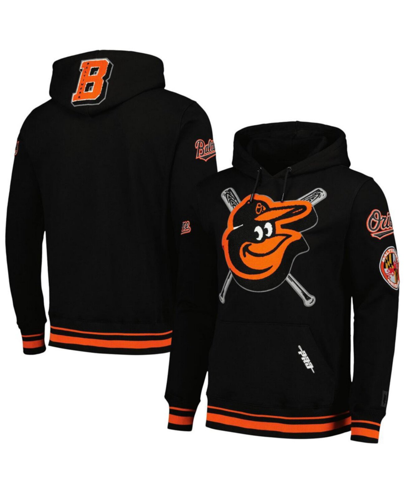 Men's Black Baltimore Orioles Mash Up Logo Pullover Hoodie Pro Standard