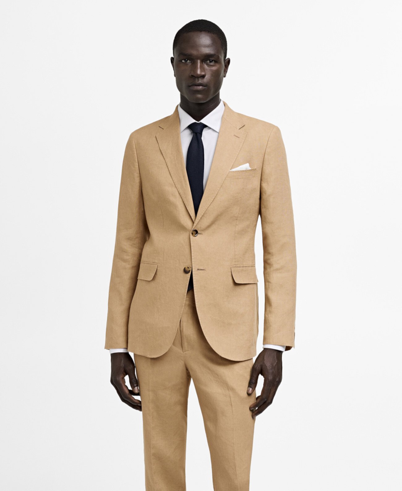 Men's Linen Slim-Fit Suit Blazer MANGO