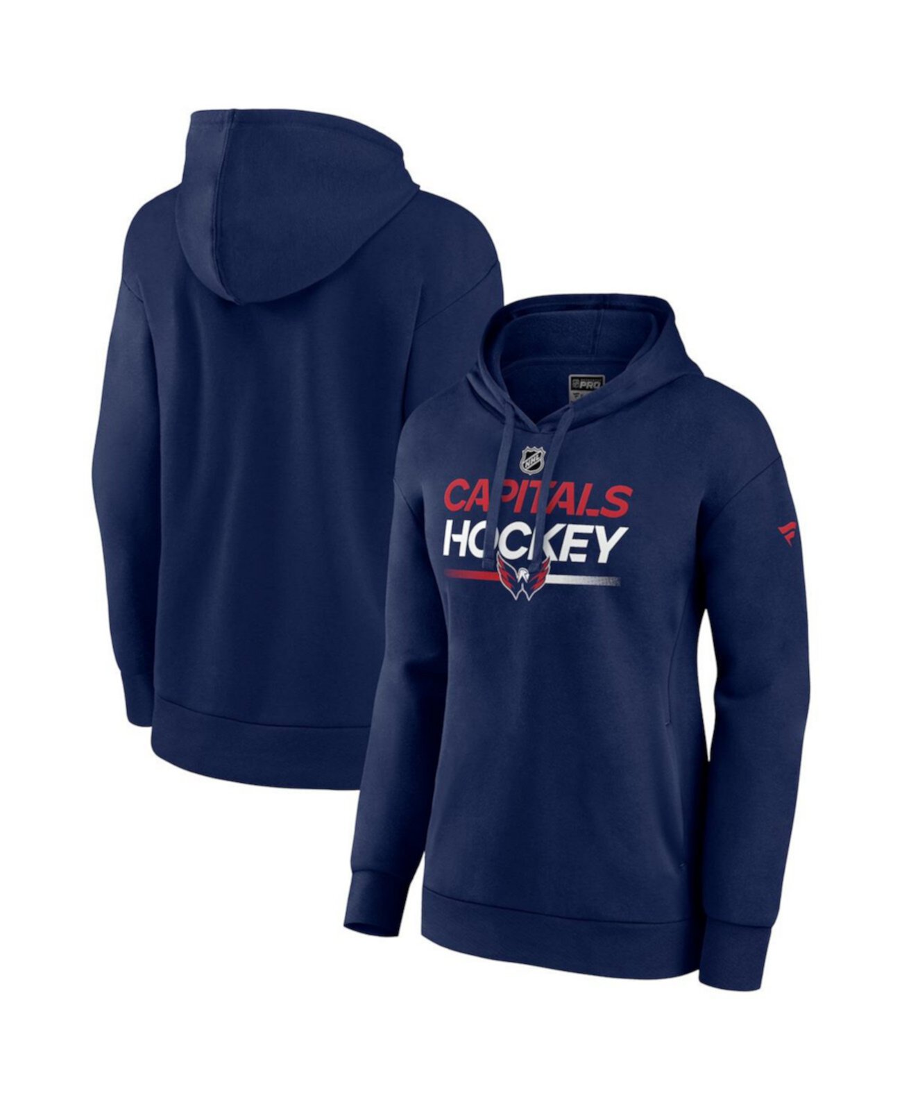 Худи Women's Washington Capitals Authentic Pro с капюшоном, 60% хлопок и 40% полиэстер Fanatics