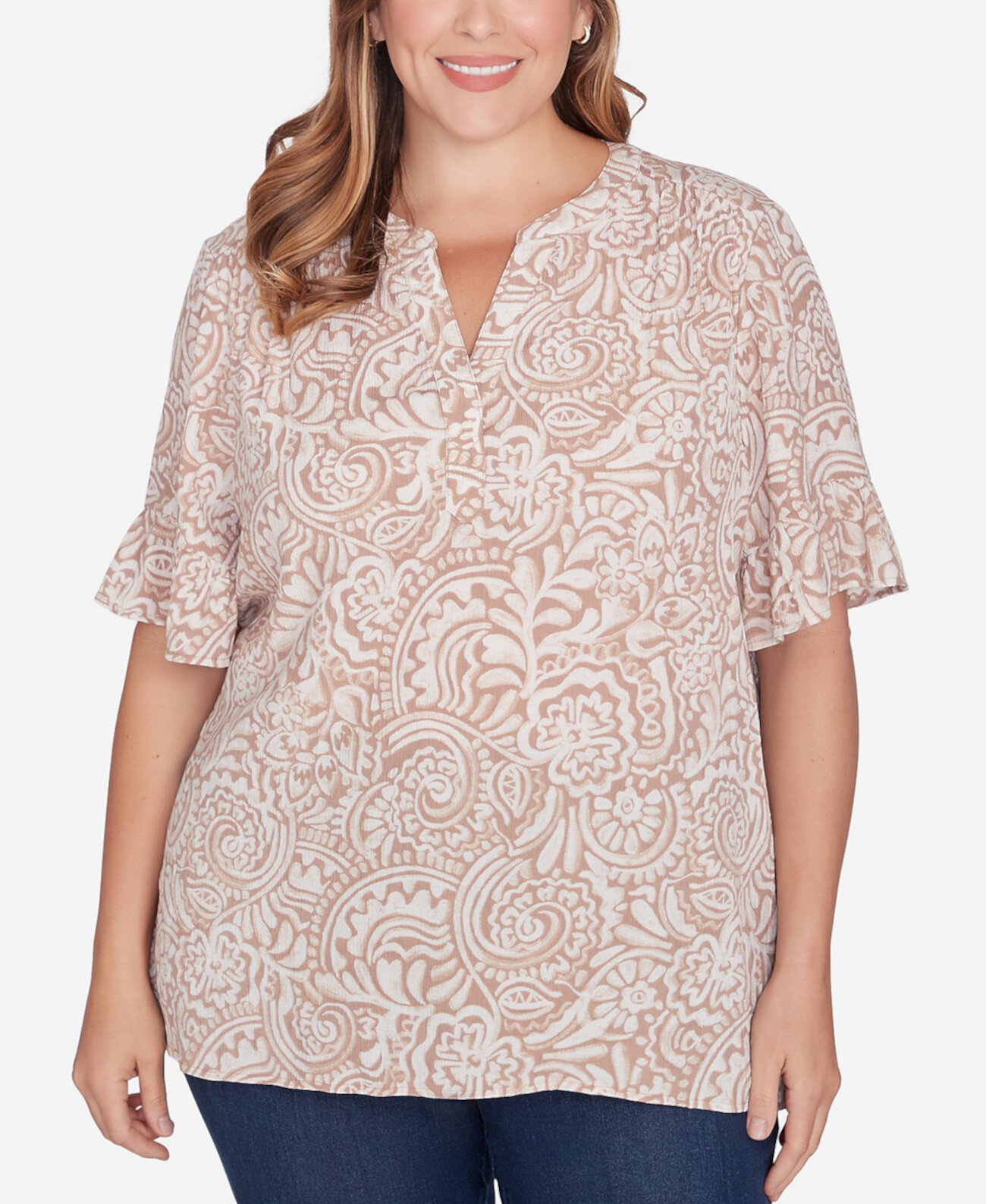 Женская Блузка Ruby Rd. Plus Size Printed Rayon Gauze Top Ruby Rd.