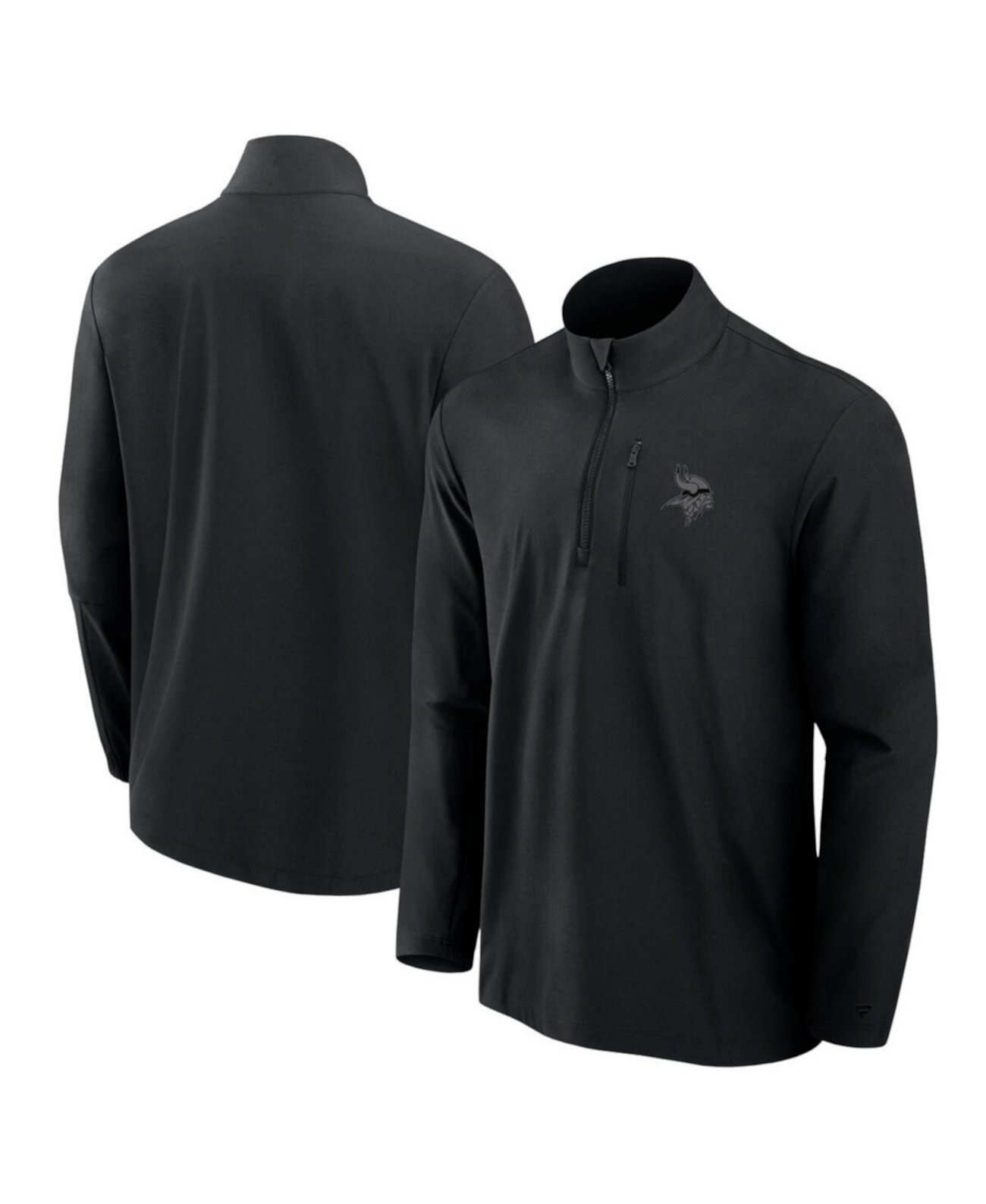 Men's Black Minnesota Vikings Front Office Woven Quarter-Zip Jacket Fanatics Signature