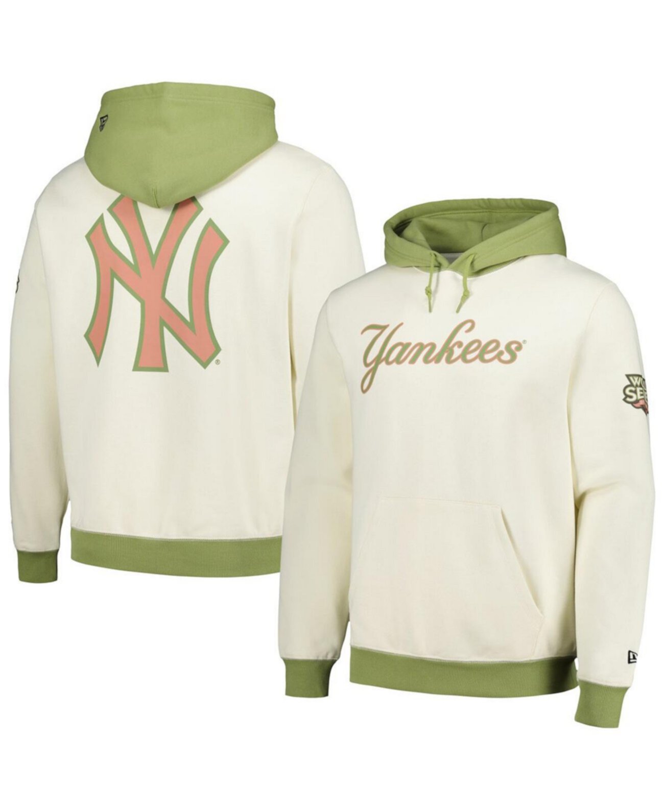 Men's Cream/Green New York Yankees Color Pop Pullover Hoodie New Era