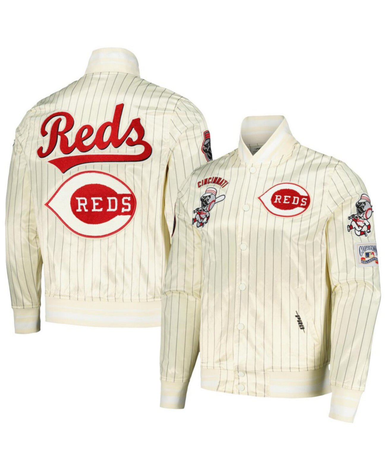 Мужская Куртка Pro Standard Cincinnati Reds Pinstripe Retro Classic Satin Full-Snap Pro Standard