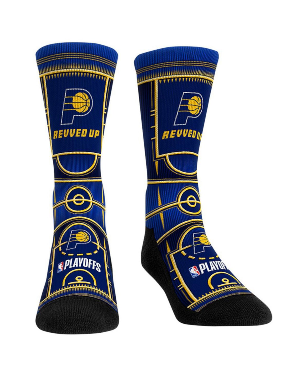 Мужские и Женские Носки Rock 'Em Indiana Pacers 2024 NBA Playoffs Slogan Crew Rock 'Em