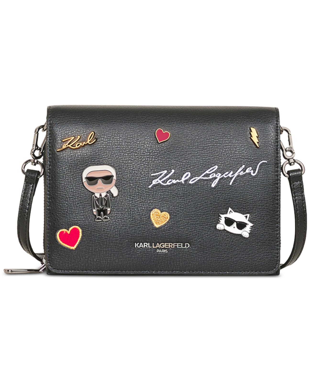 Lourdes Mini Leather K-Pins Crossbody Karl Lagerfeld Paris