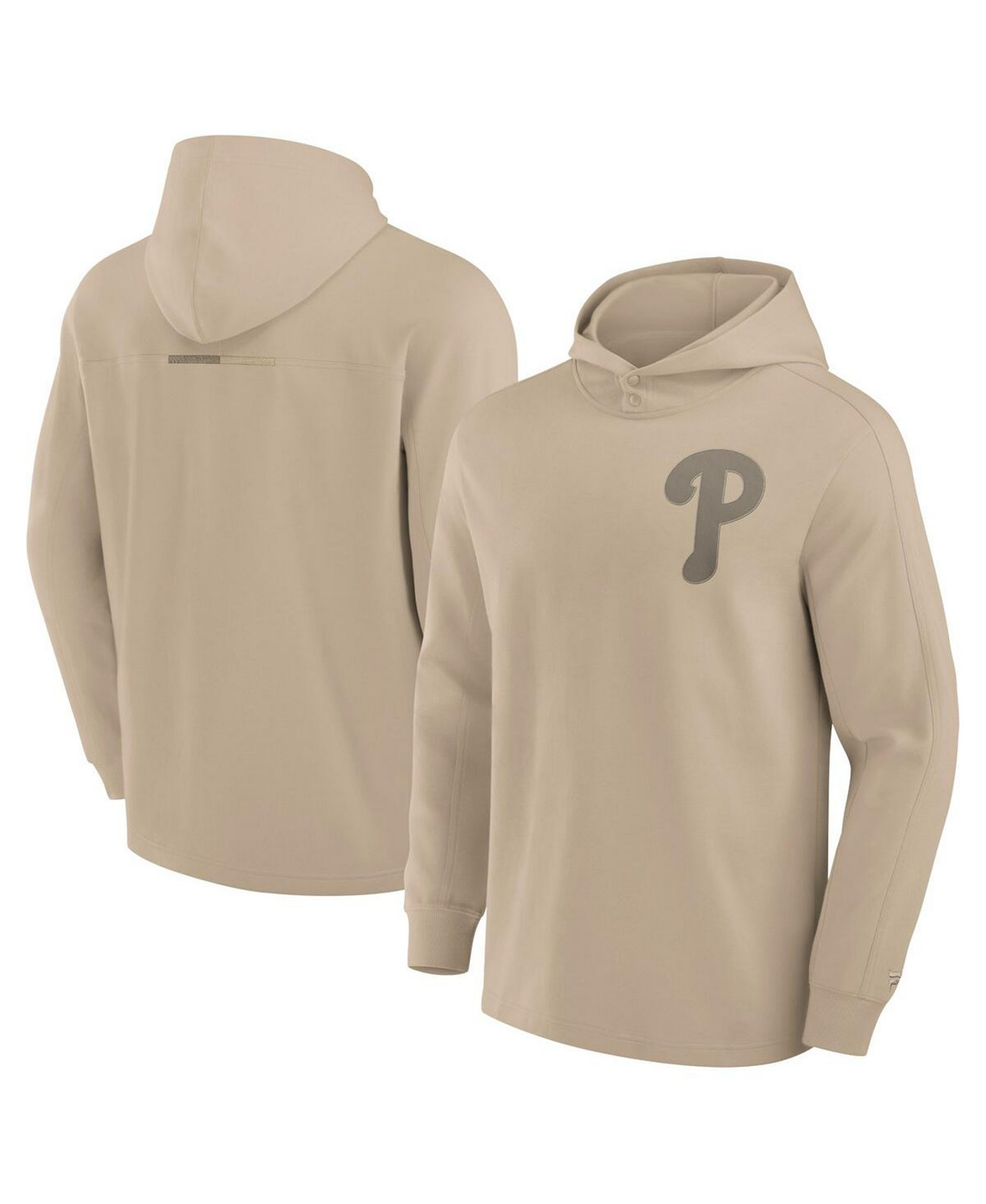 Men's Khaki Philadelphia Phillies Elements Lightweight Fleece Hoodie Fanatics Signature