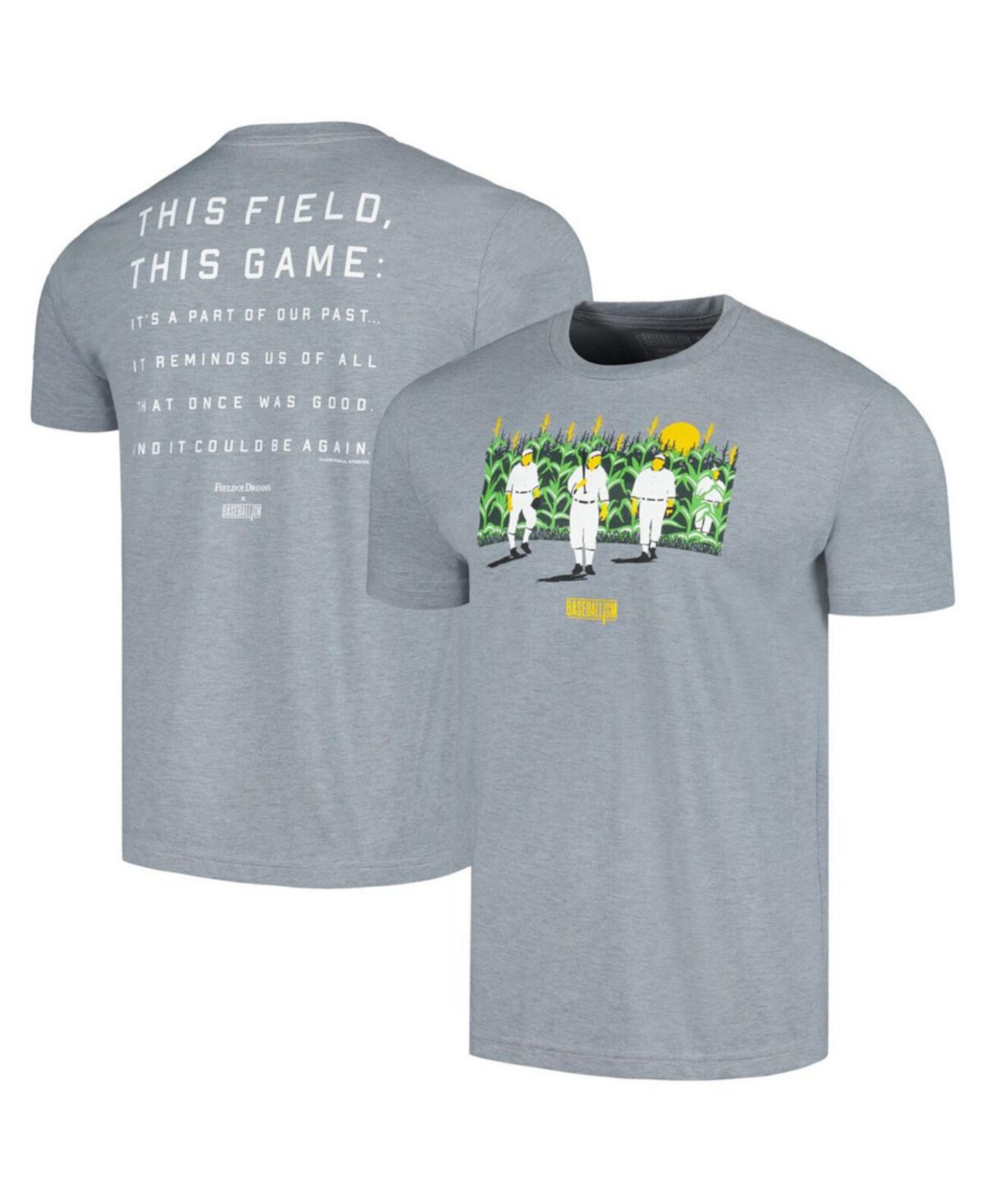 Men's and Women's Heather Gray Field of Dreams This Field T-Shirt Baseballism