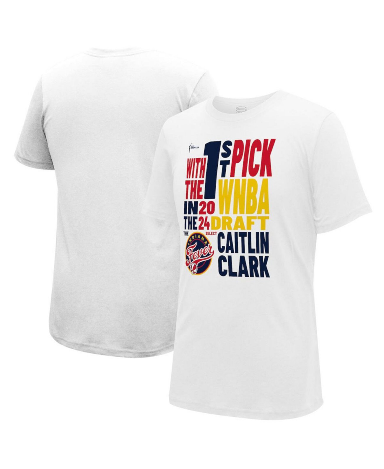 Men's and Women's Caitlin Clark Indiana Fever 2024 WNBA Draft First Pick Verbiage T-Shirt Stadium Essentials