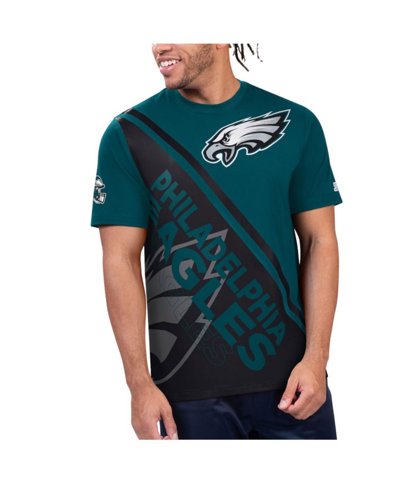 Men's Midnight / Philadelphia Eagles Finish Line Extreme Graphic T-Shirt Starter