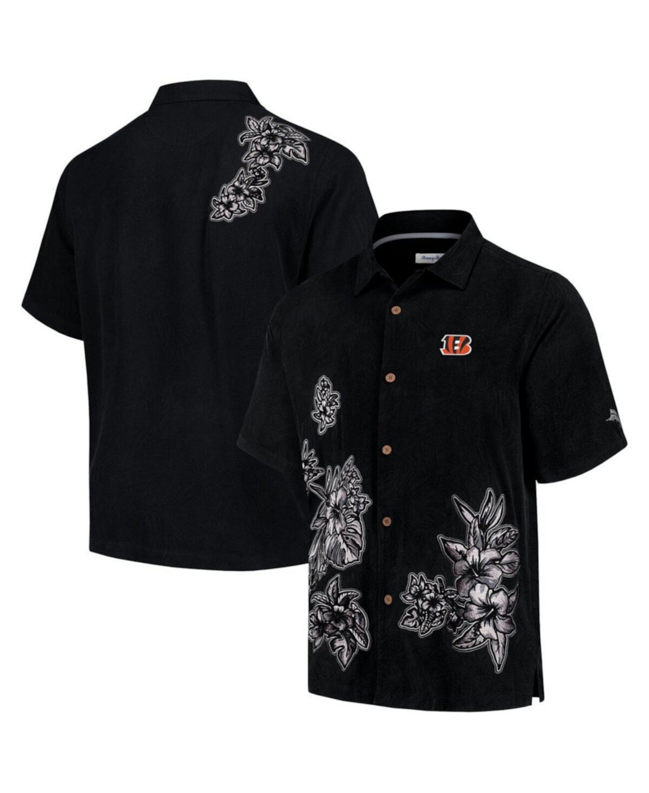 Мужская Джерси Tommy Bahama Cincinnati Bengals Hibiscus Camp Button-Up Shirt Tommy Bahama