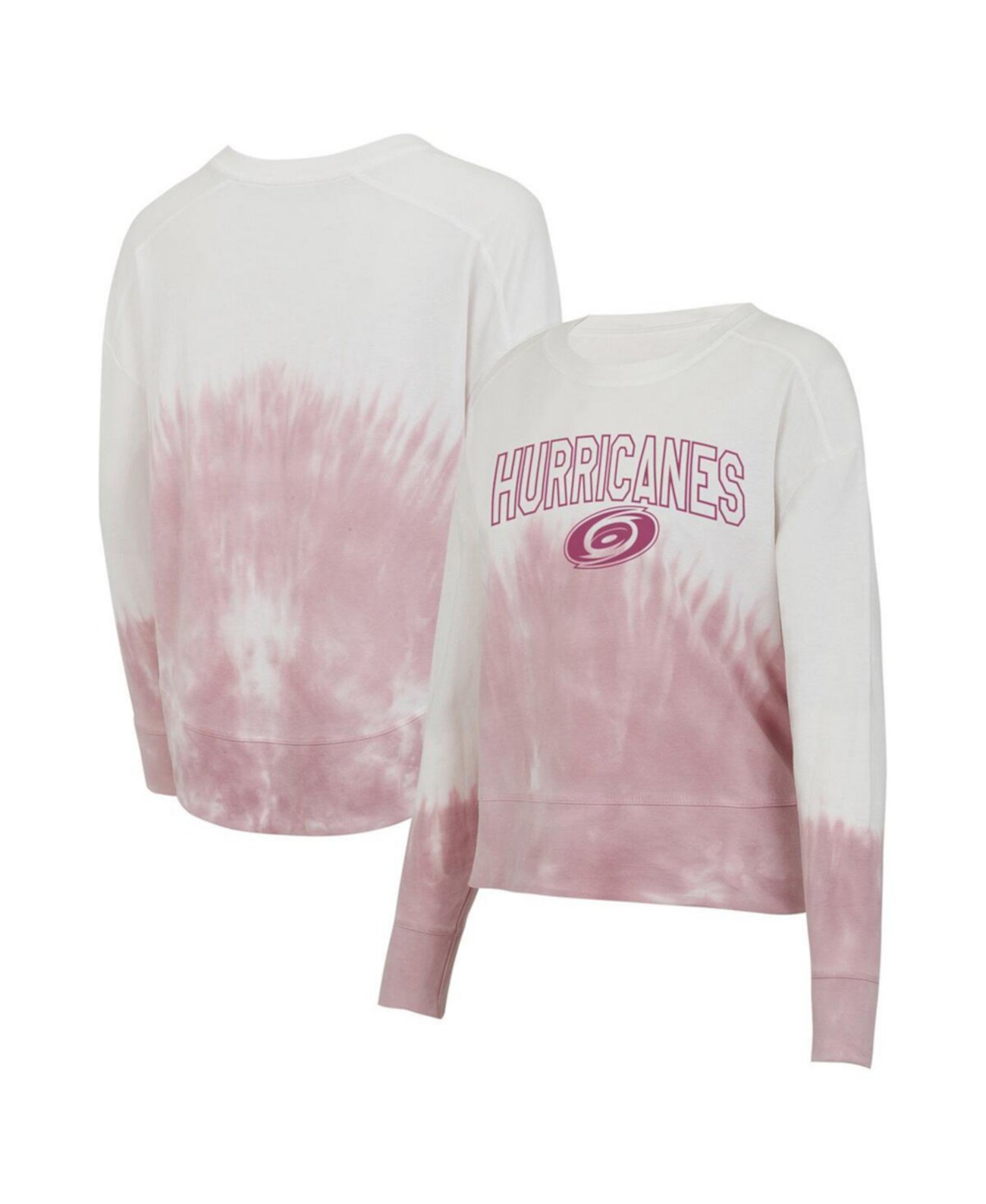 Women's Pink/White Carolina Hurricanes Orchard Tie-Dye Long Sleeve T-Shirt Concepts Sport