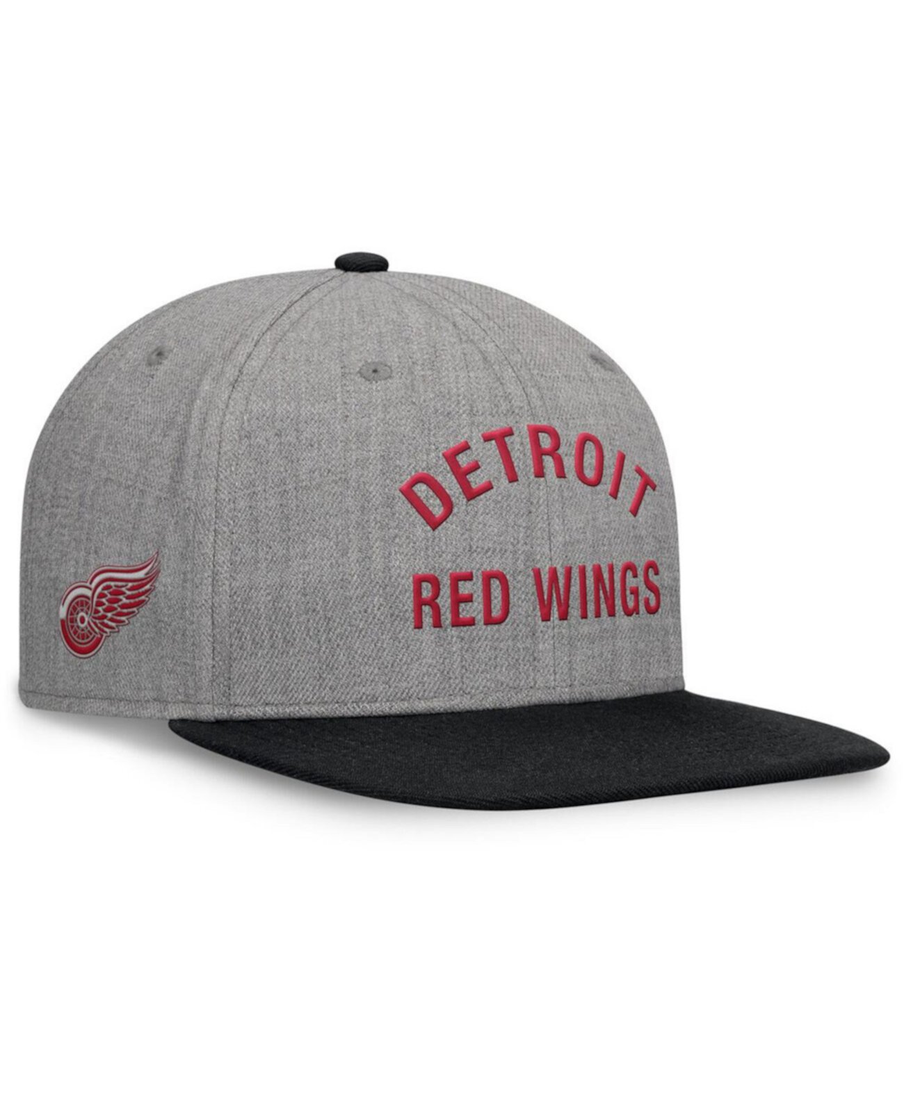 Бейсболка Fanatics Signature Men's Heather Gray Detroit Red Wings Elements Flat Brim Leather Strap Fanatics Signature