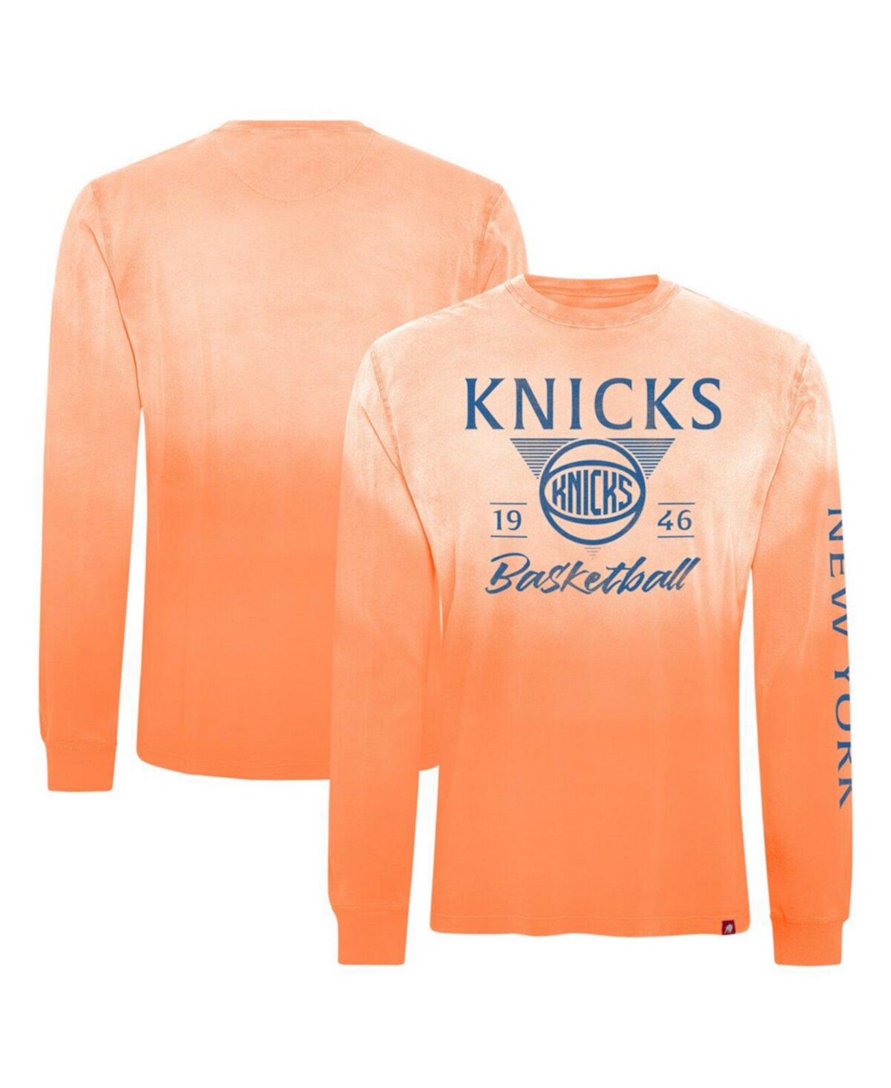 Men's and Women's Orange New York Knicks Mohave Sun-Dipped Long Sleeve T-Shirt Sportiqe