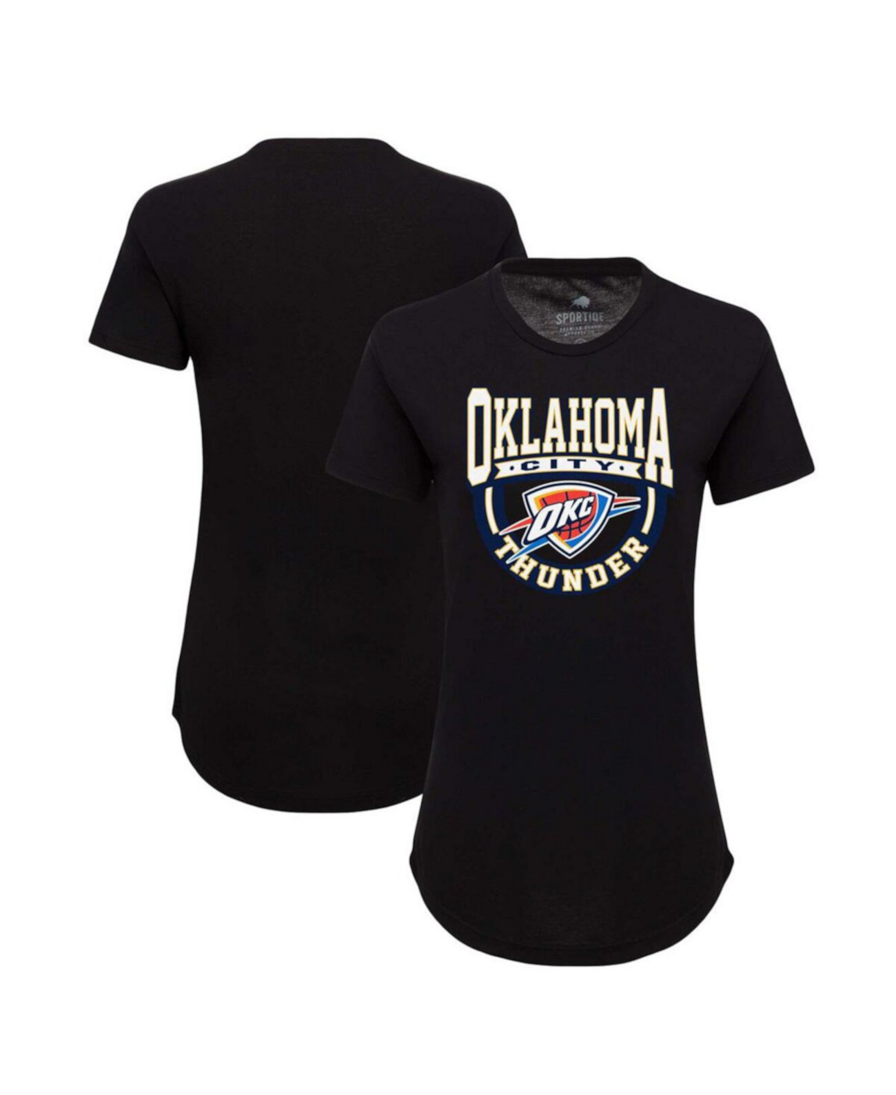 Women's Black Oklahoma City Thunder Phoebe Super Soft Tri-Blend T-Shirt Sportiqe