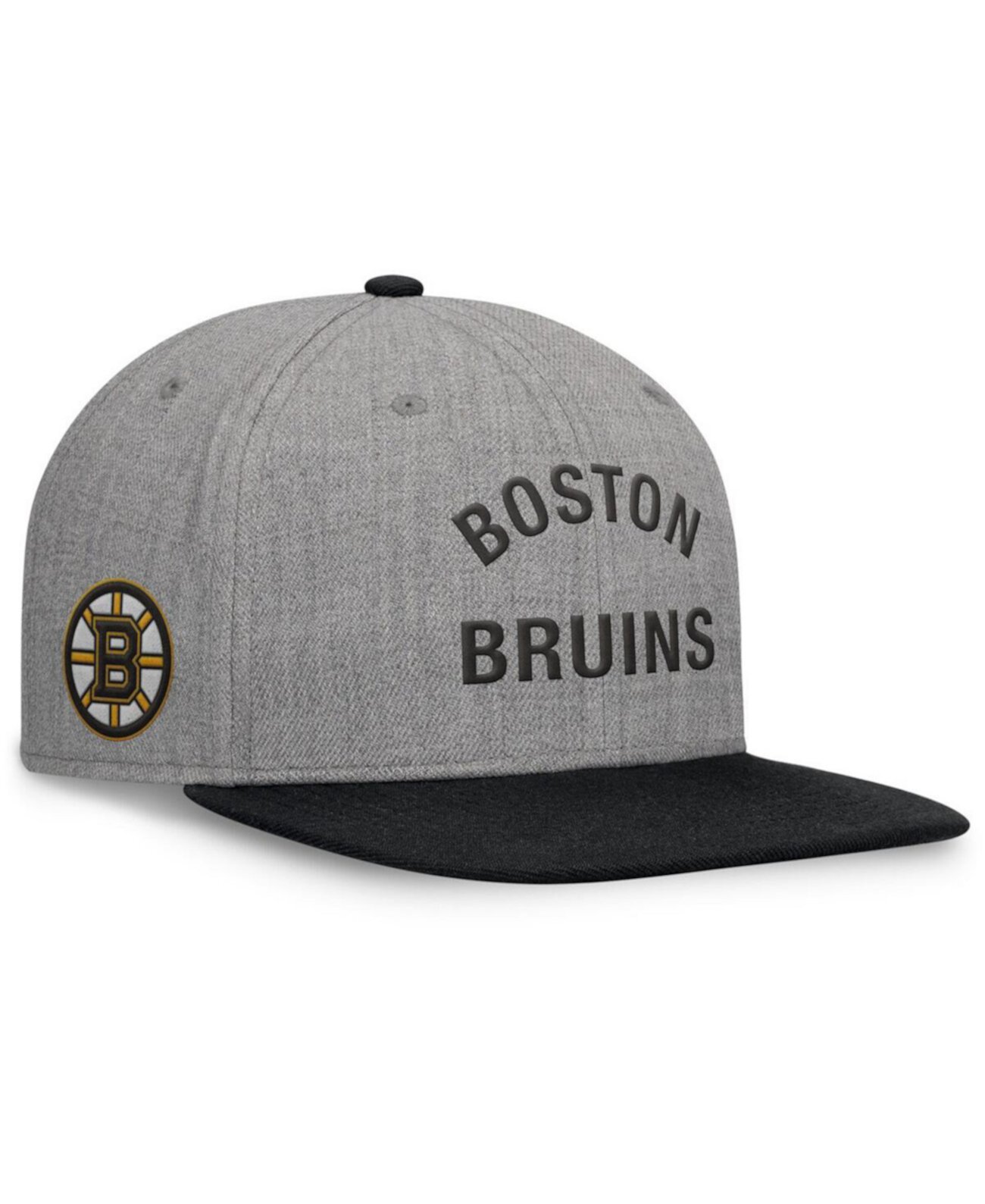 Мужская серая кожаная шляпа Boston Bruins с плоским козырьком и регулируемым размером Fanatics Signature