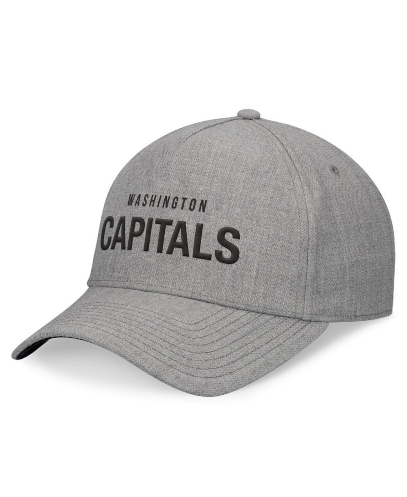 Бейсболка Fanatics Signature Men's Heather Gray Washington Capitals Elements A-Frame Leather Strapback Fanatics Signature