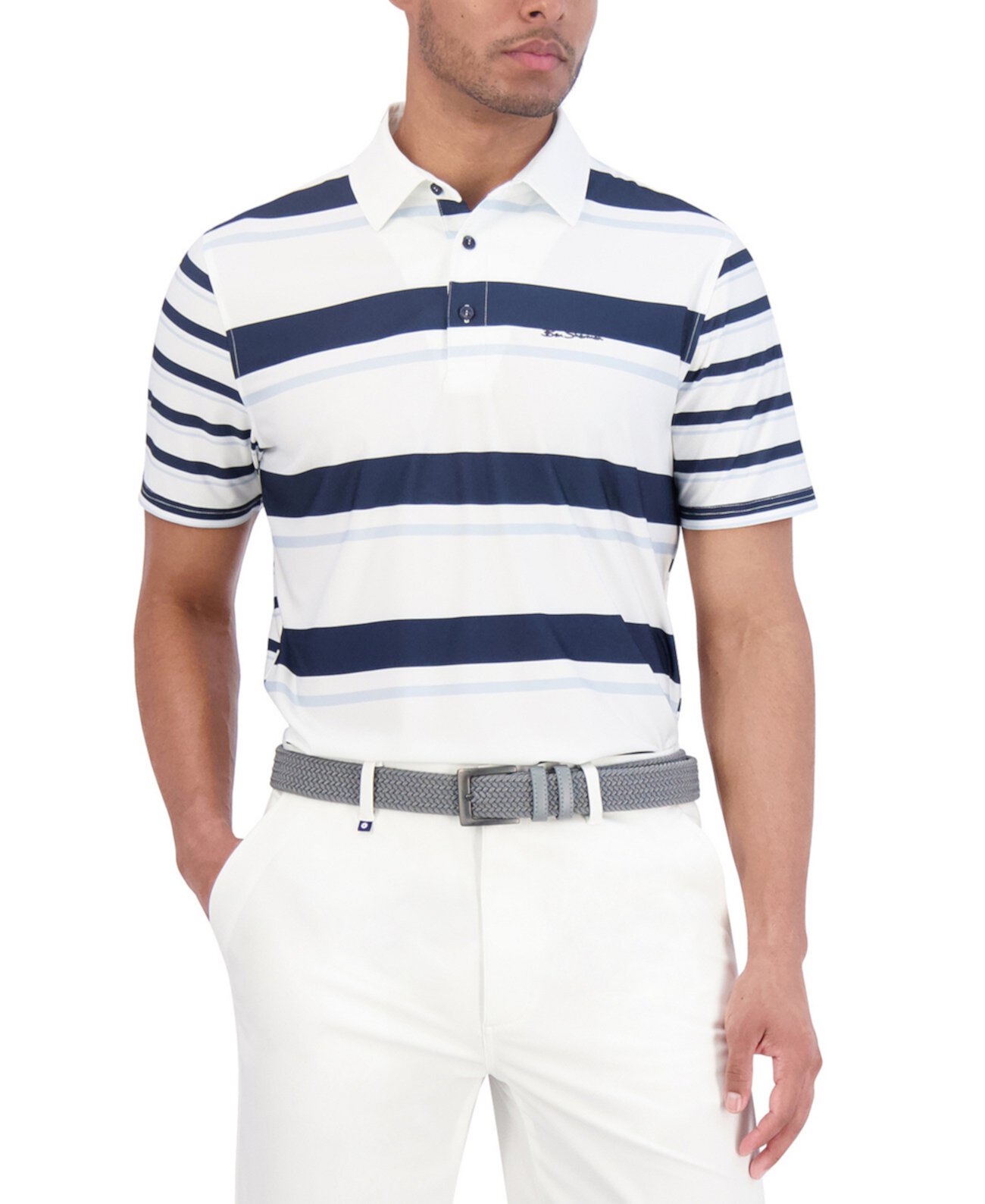 Mixed Mod Stripes Tech Jersey Sports Fit Polo Ben Sherman