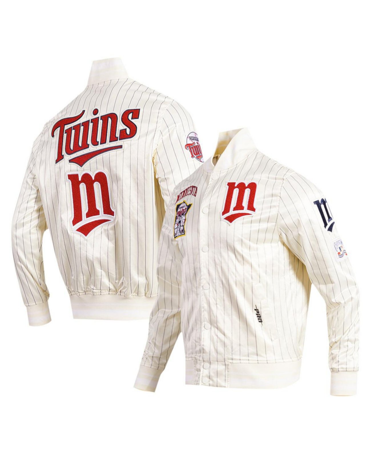 Мужская Куртка Pro Standard Minnesota Twins Cooperstown Collection Pinstripe Retro Classic Satin Full-Snap Pro Standard