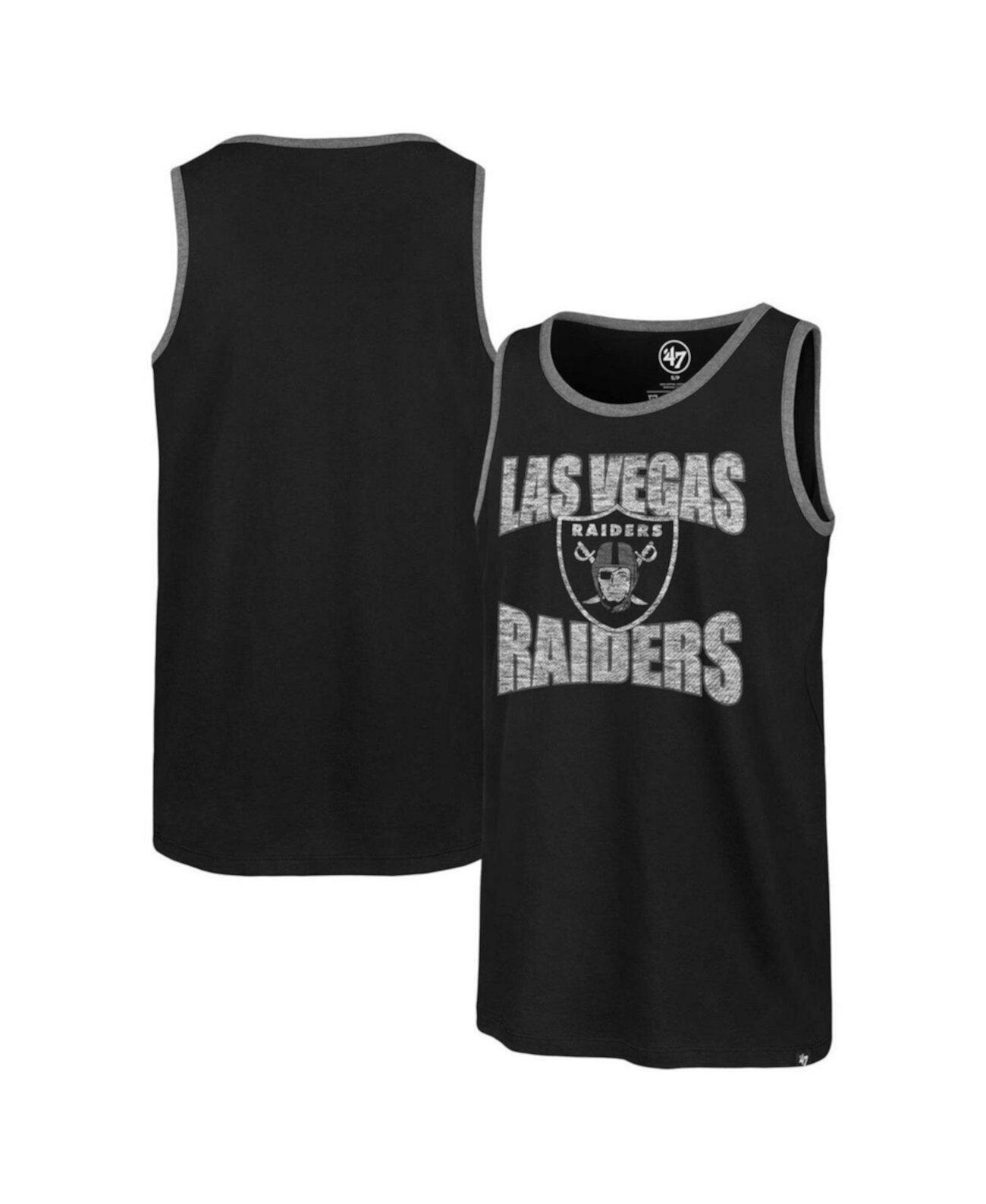 Мужская черная безрукавка Las Vegas Raiders Upload Franklin из 100% хлопка '47 Brand