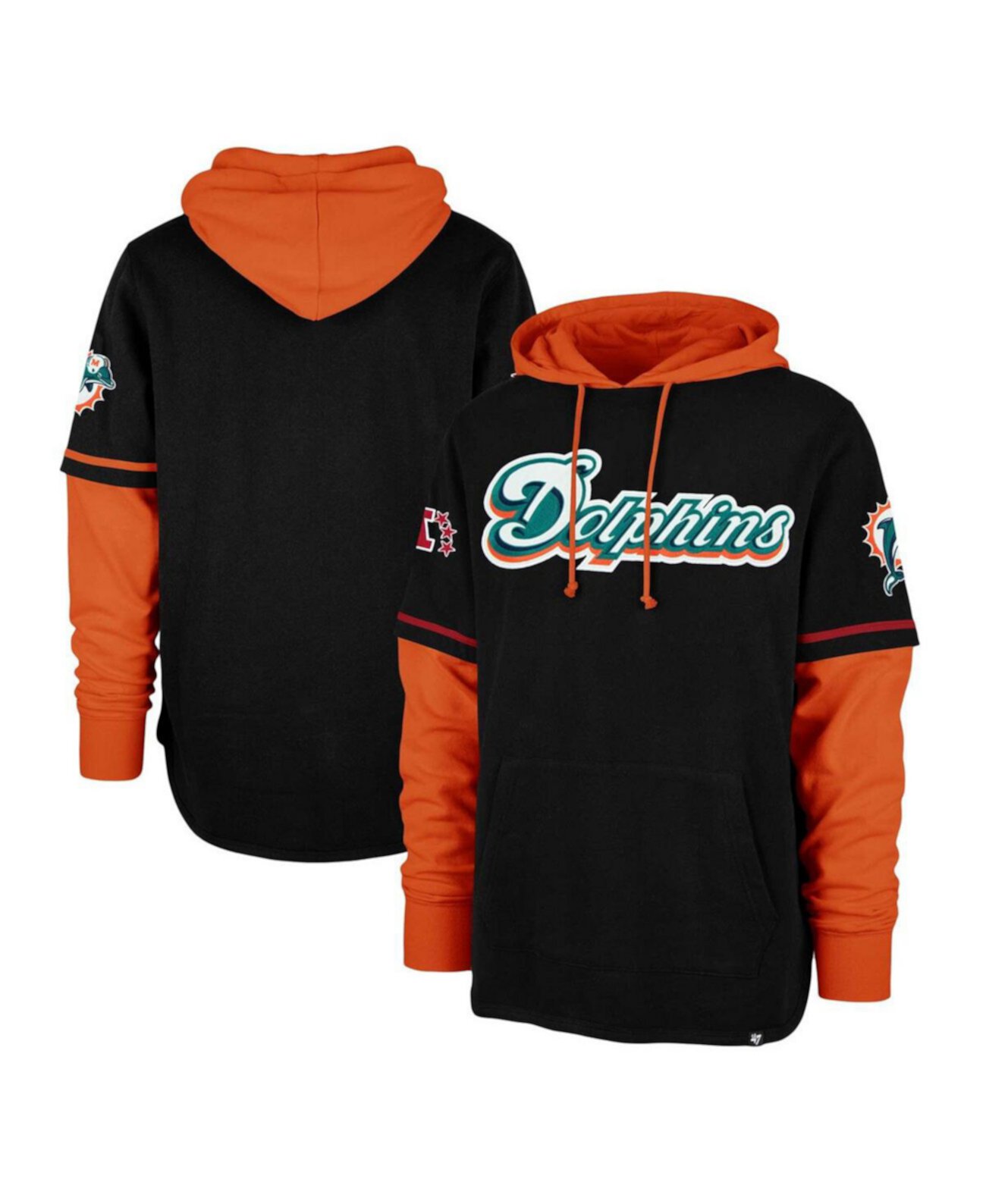 Мужское Худи '47 Brand Miami Dolphins Throwback Shortstop '47 Brand