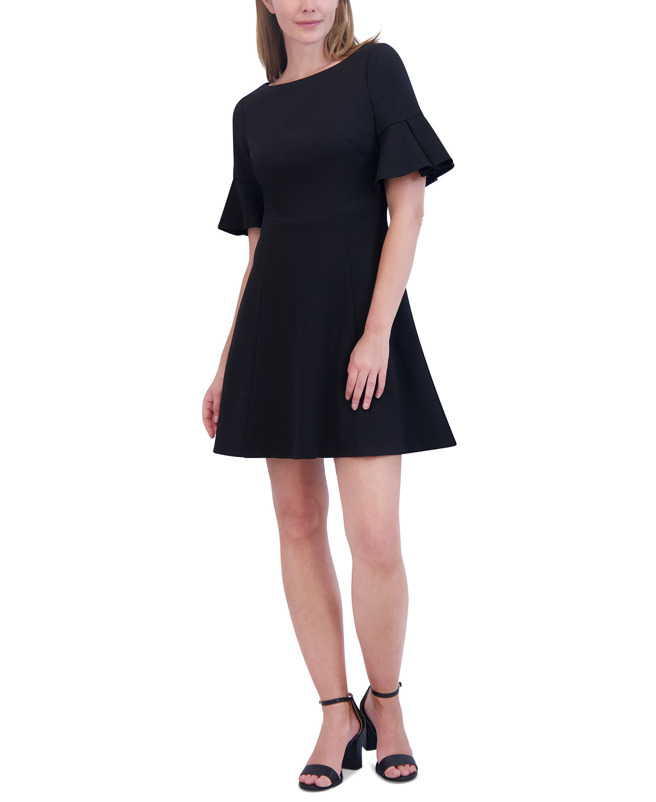 Women's Flared-Sleeve Scuba Crepe Dress Jessica Howard