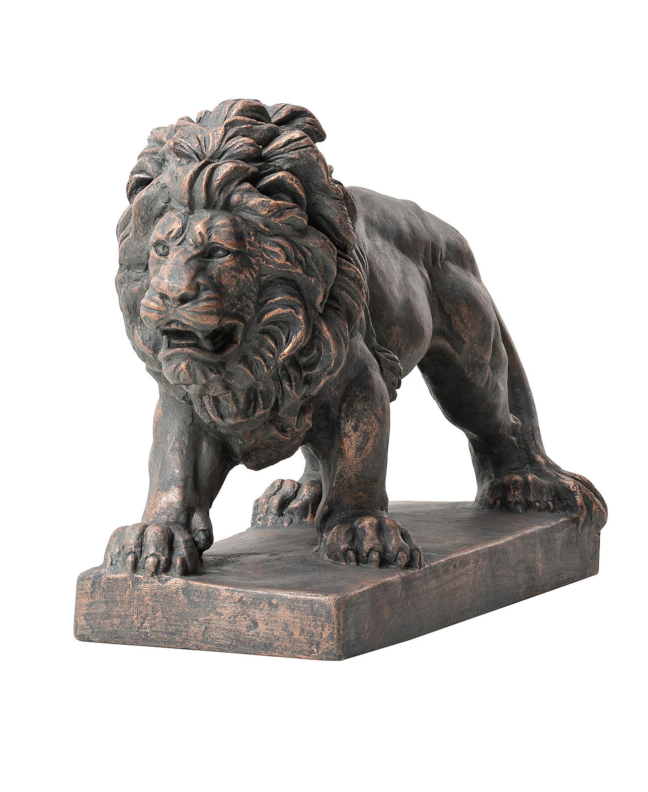 Bronze Walking Lion Garden Statue Glitzhome