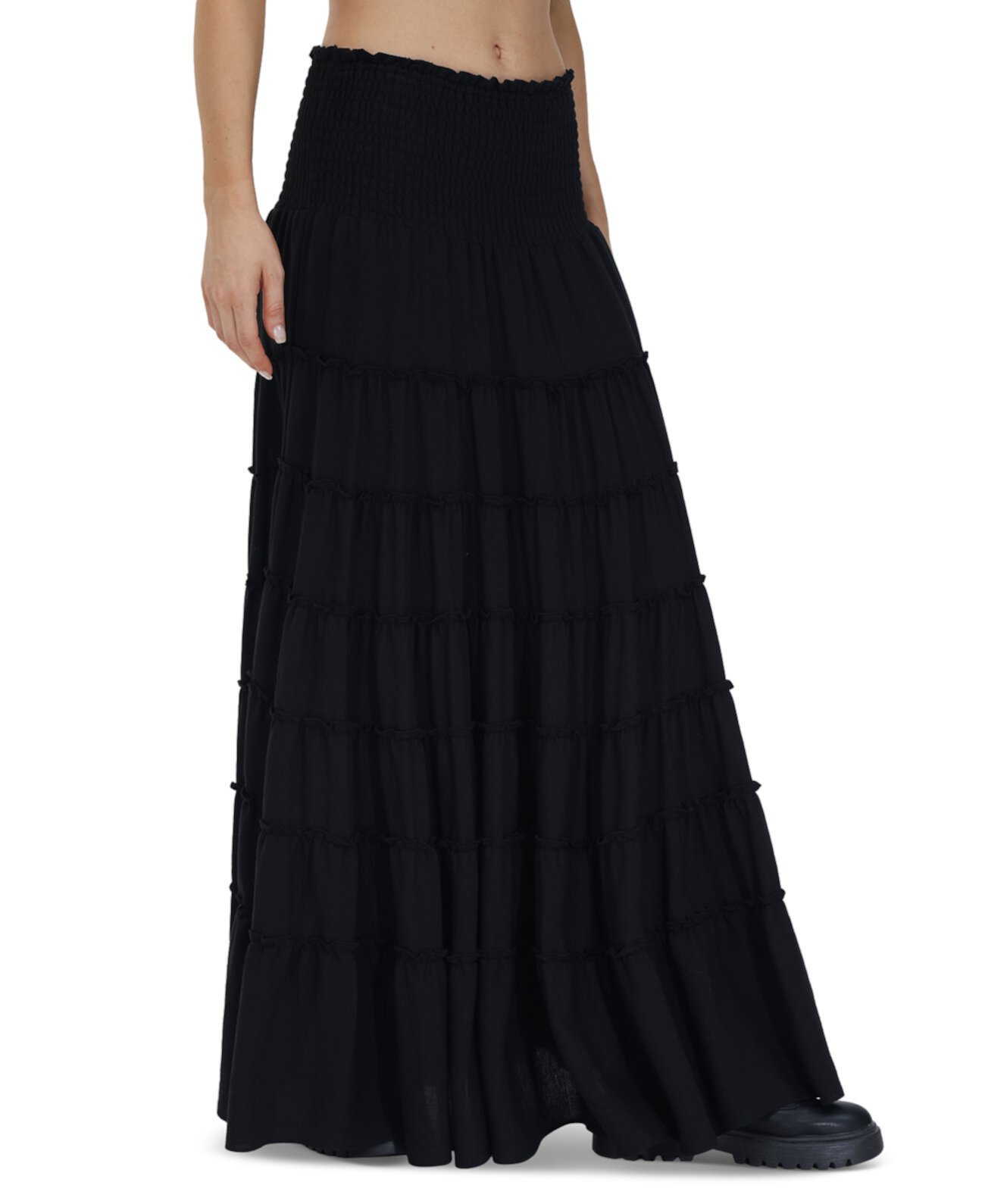 Women's Smocked-Waist Tiered Maxi Skirt Frye