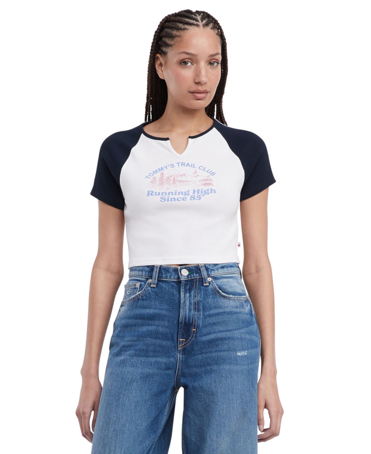 Women's Slim Vintage Prep Cropped T-Shirt Tommy Jeans