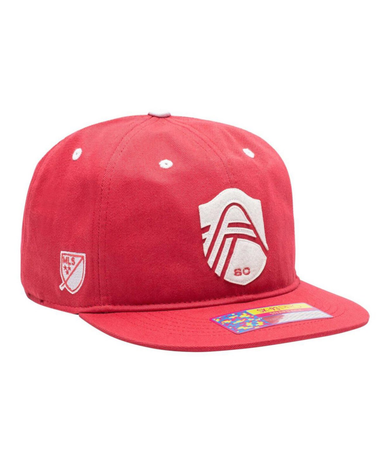 Мужская красная вышитая кепка Snapback St. Louis City SC с плоским козырьком Fan Ink