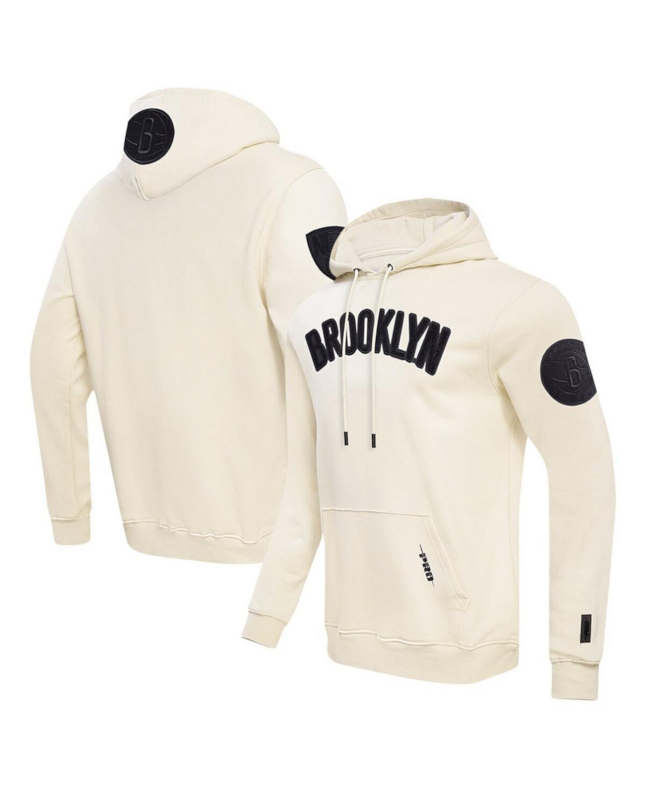 Men's Cream Brooklyn Nets Triple Tonal DK Pullover Hoodie Pro Standard
