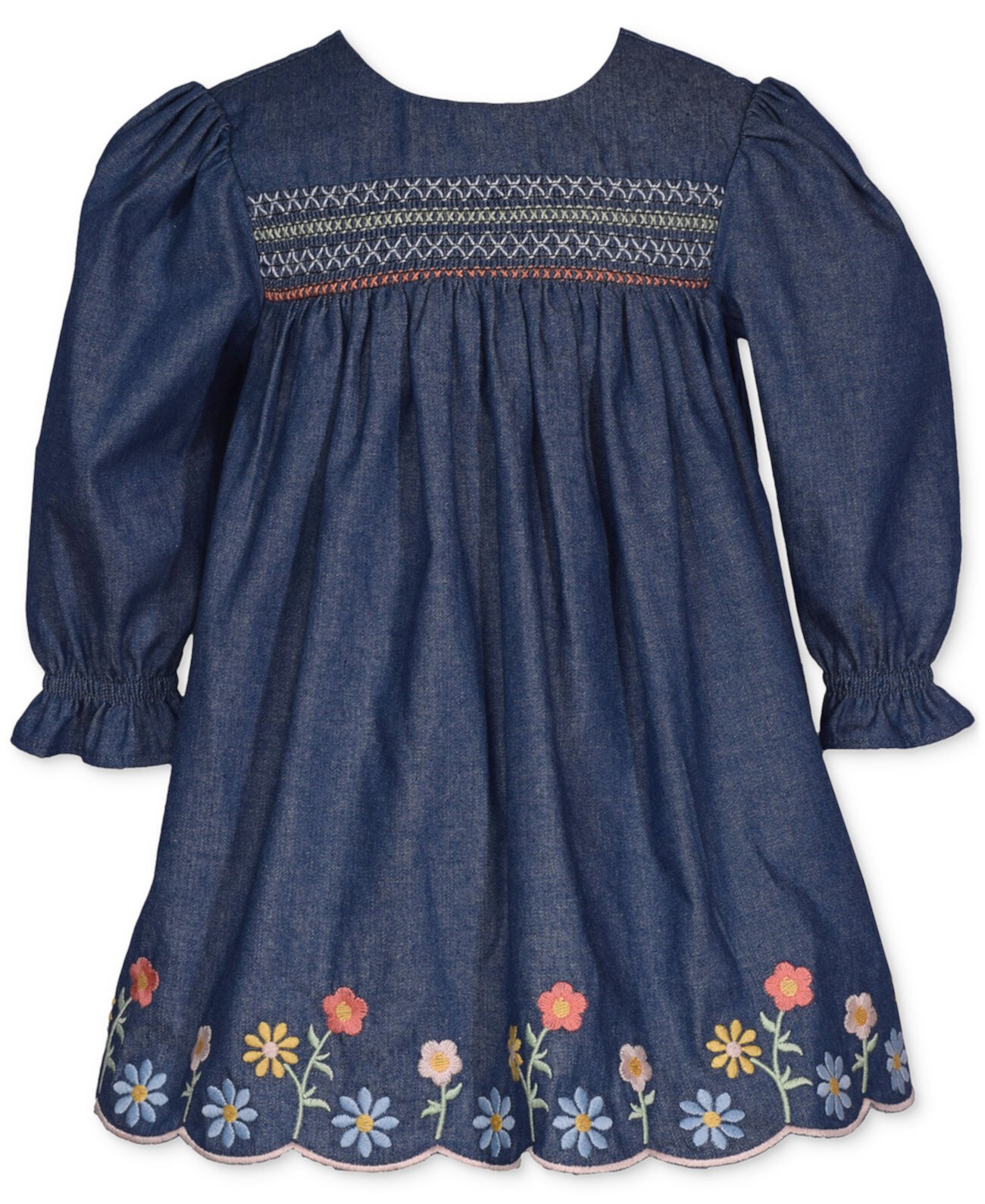 Сарафан Bonnie Baby Для девочек Baby Girls Embroidered Denim Woven Dress Bonnie Baby