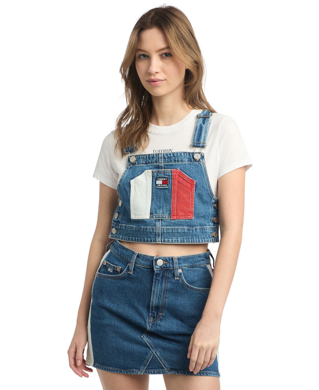 Women's Sleeveless Denim Overalls Top Tommy Jeans