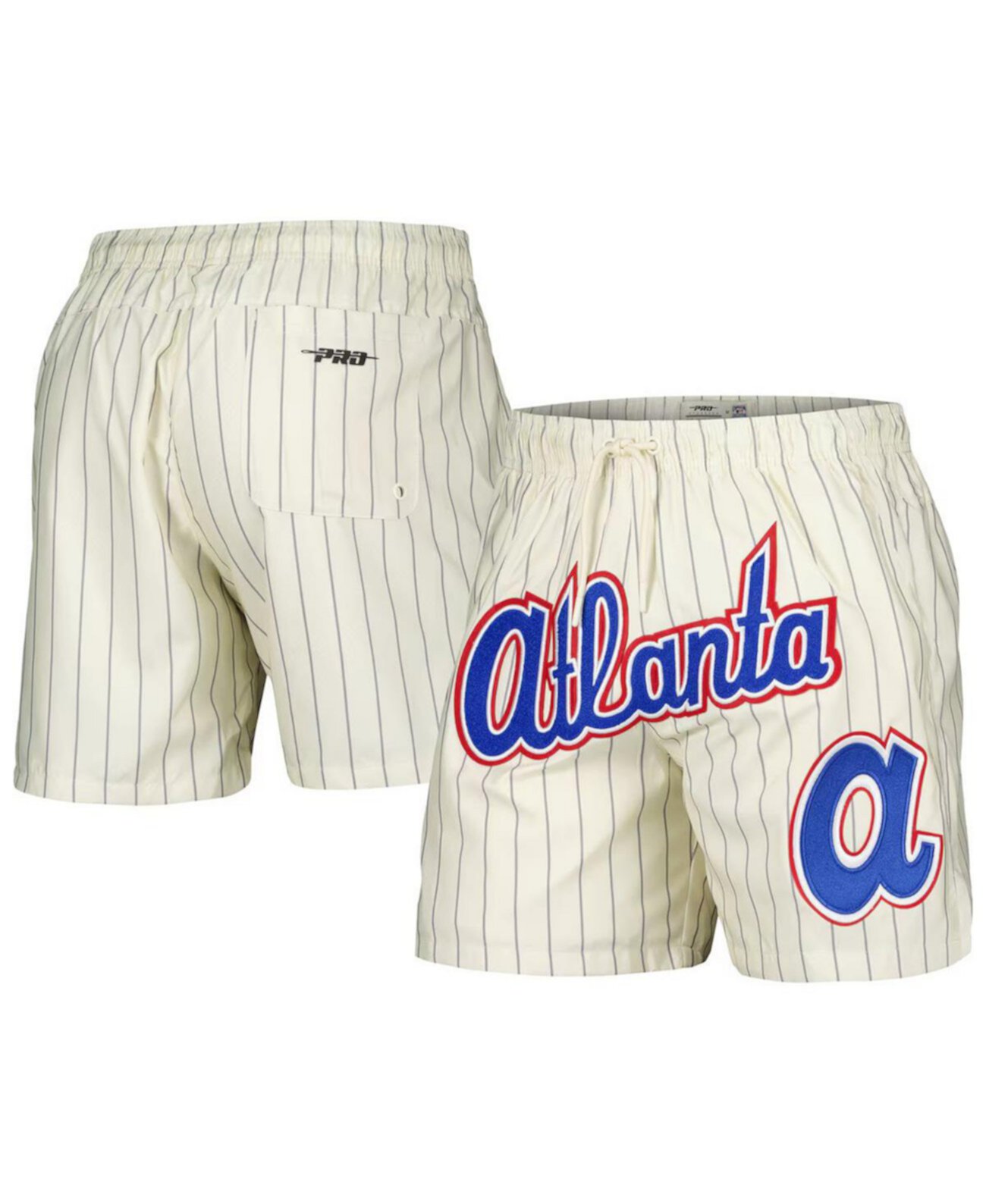 Men's Cream Atlanta Braves Pinstripe Retro Classic Woven Shorts Pro Standard