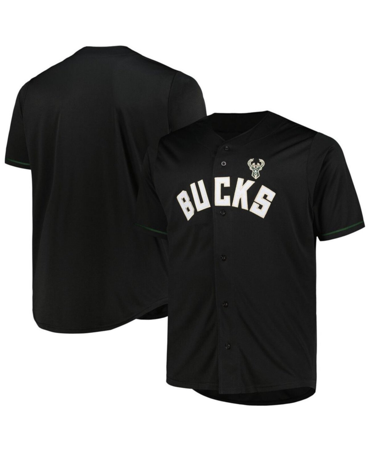 Men's Black Milwaukee Bucks Big Tall Pop Jersey Profile