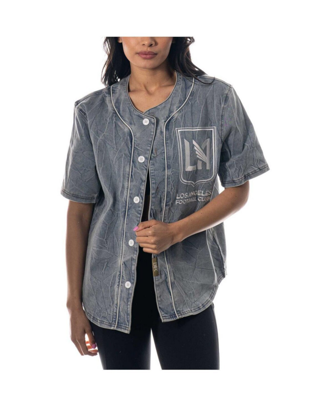 Men's and Women's Blue LAFC Denim Button-Up Shirt The Wild Collective