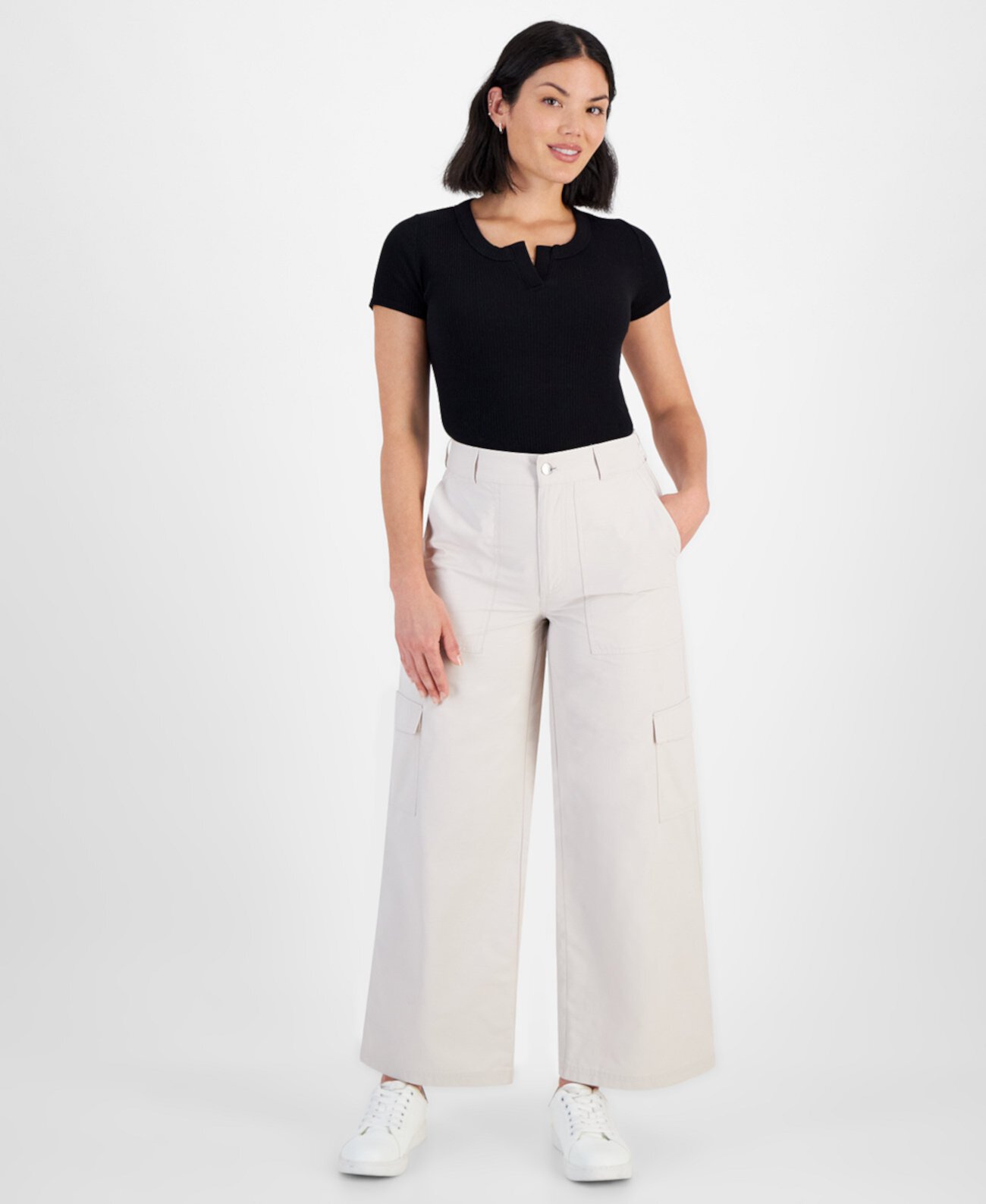 Женские Повседневные брюки Calvin Klein Petite High Rise Wide-Leg Cargo Pants Calvin Klein