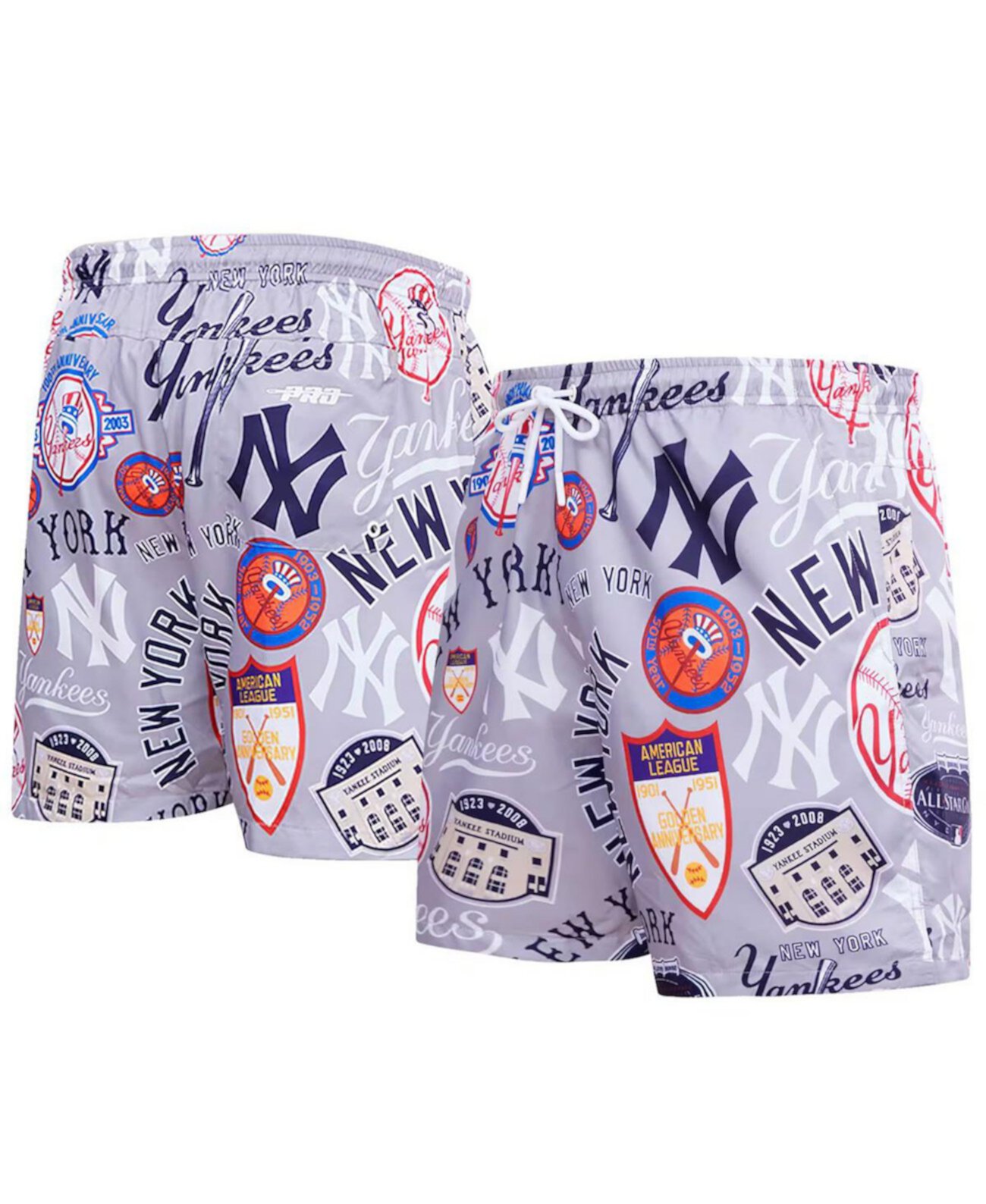 Men's Gray New York Yankees Toss Logo Woven Shorts Pro Standard