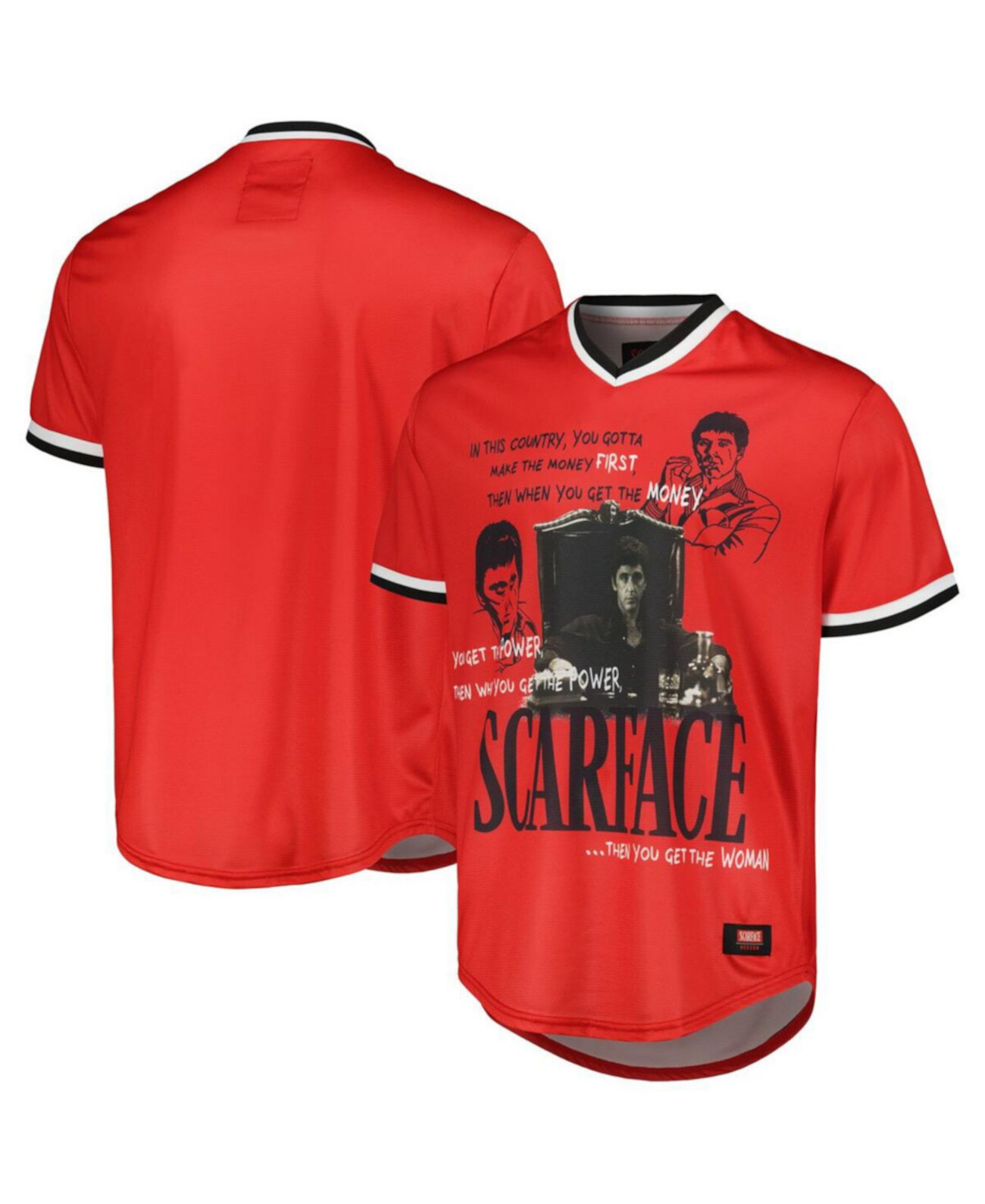 Men's and Women's Red Scarface Baseball Jersey Reason