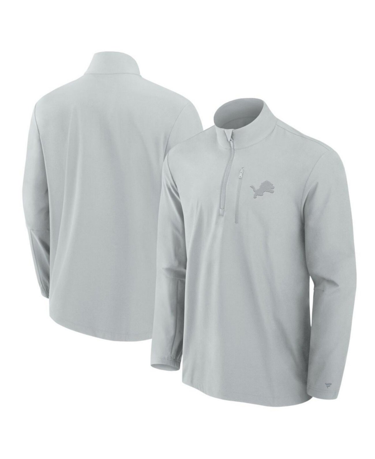 Men's Gray Detroit Lions Front Office Woven Quarter-Zip Jacket Fanatics Signature